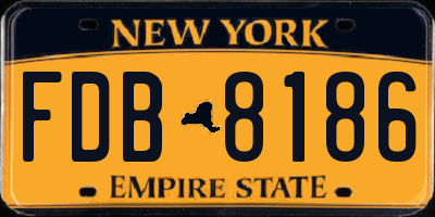 NY license plate FDB8186