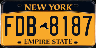 NY license plate FDB8187