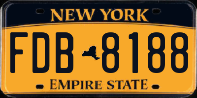 NY license plate FDB8188