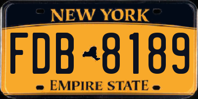 NY license plate FDB8189