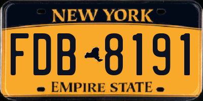 NY license plate FDB8191