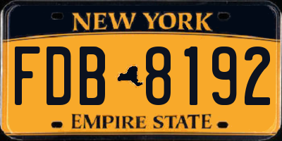 NY license plate FDB8192