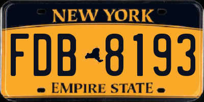 NY license plate FDB8193
