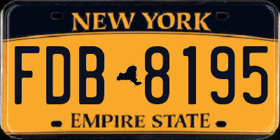 NY license plate FDB8195