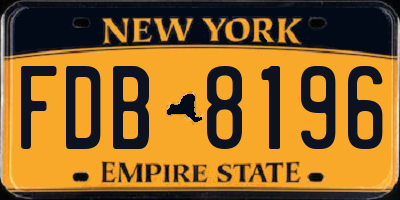 NY license plate FDB8196