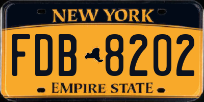 NY license plate FDB8202