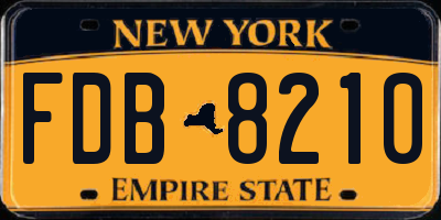 NY license plate FDB8210