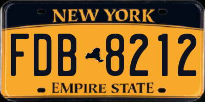 NY license plate FDB8212