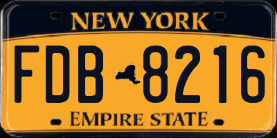 NY license plate FDB8216