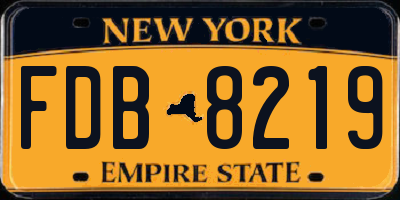 NY license plate FDB8219