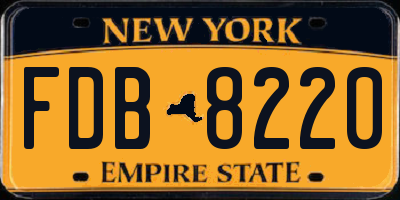 NY license plate FDB8220