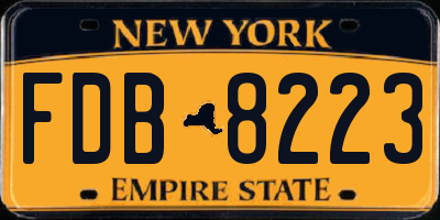 NY license plate FDB8223