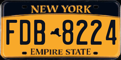 NY license plate FDB8224