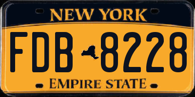 NY license plate FDB8228