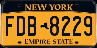 NY license plate FDB8229