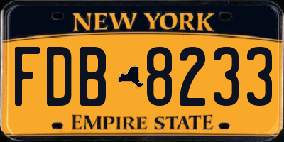 NY license plate FDB8233