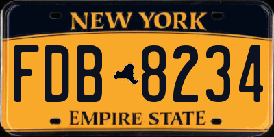 NY license plate FDB8234
