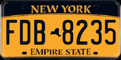 NY license plate FDB8235