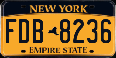 NY license plate FDB8236