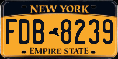 NY license plate FDB8239