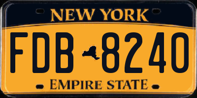 NY license plate FDB8240