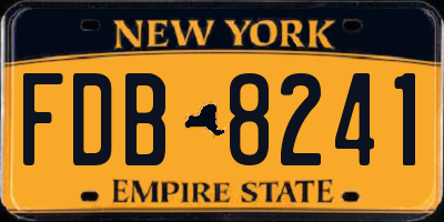 NY license plate FDB8241