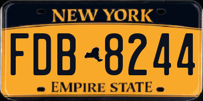 NY license plate FDB8244