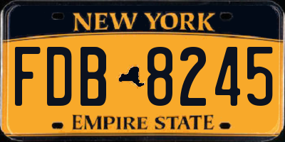 NY license plate FDB8245
