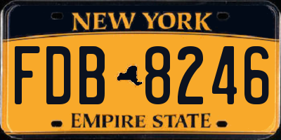 NY license plate FDB8246