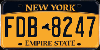 NY license plate FDB8247