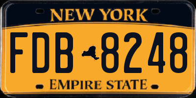 NY license plate FDB8248