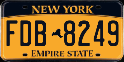 NY license plate FDB8249