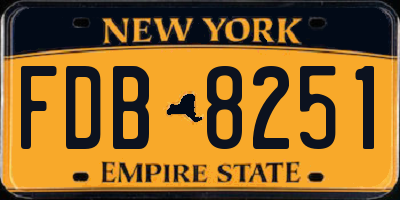 NY license plate FDB8251