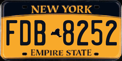 NY license plate FDB8252