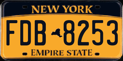 NY license plate FDB8253