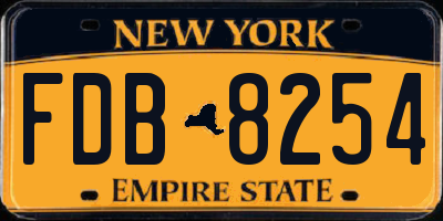 NY license plate FDB8254