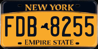 NY license plate FDB8255