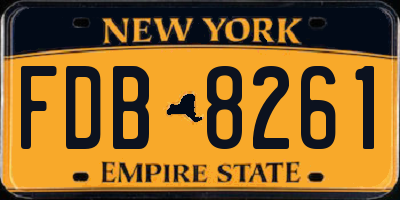 NY license plate FDB8261