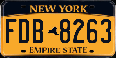 NY license plate FDB8263