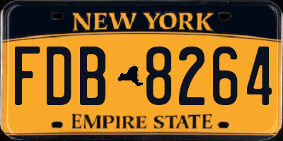 NY license plate FDB8264