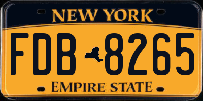 NY license plate FDB8265