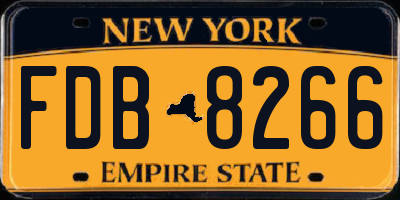 NY license plate FDB8266