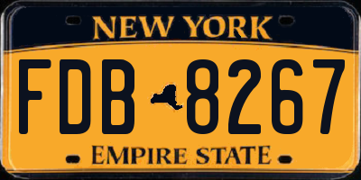 NY license plate FDB8267