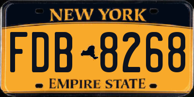 NY license plate FDB8268