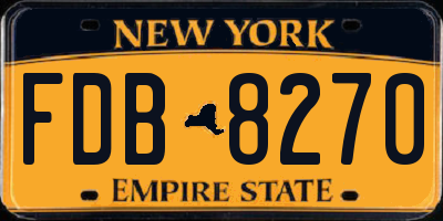 NY license plate FDB8270