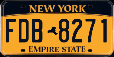 NY license plate FDB8271