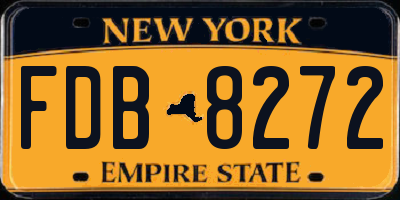 NY license plate FDB8272