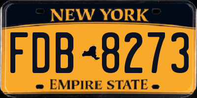 NY license plate FDB8273