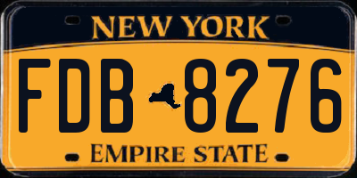 NY license plate FDB8276
