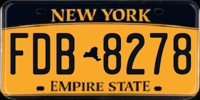 NY license plate FDB8278